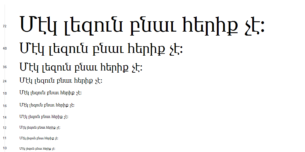armenian fonts windows 10